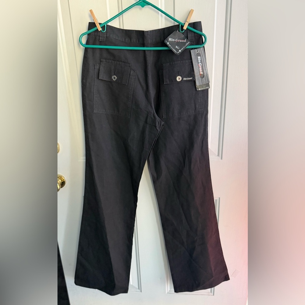 RIO-GRAND, Men’s Black Casual Pants Size 32 Straight Leg Back Flap Pockets NWT. - Picture 6 of 12